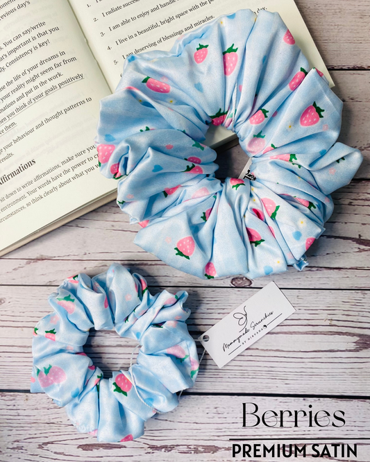 BERRIES PREMIUM PRINTED SATIN SCRUNCHIE