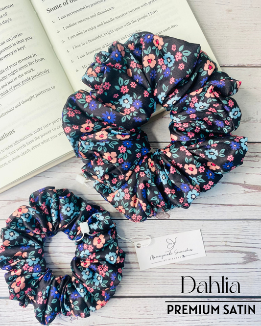 DAHLIA PREMIUM PRINTED SATIN SCRUNCHIE