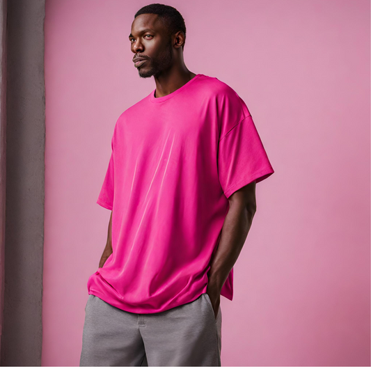 FUSCHIA  - SOLID OVERSIZED TSHIRT