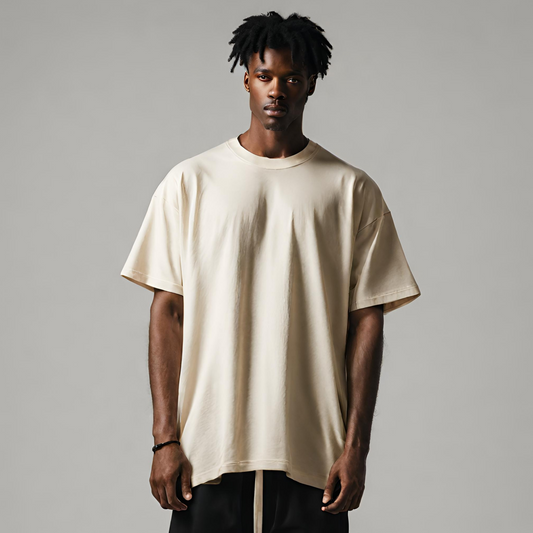 ANTIQUE WHITE  - SOLID OVERSIZED TSHIRT