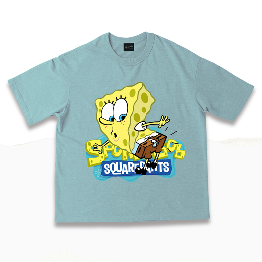 SPONGEBOB PALE AQUA OVERSIZED TSHIRT