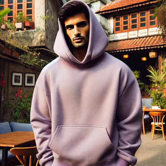 LAVENDER  SOLID OVERSIZED HOODIE