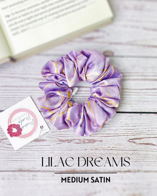 LILAC DREAMS - PREMIUM SATIN HAIR SCRUNCHIE