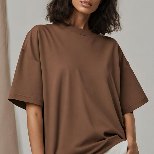 MOCHA - SOLID OVERSIZED TSHIRT