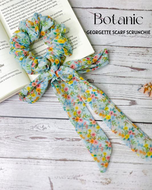 BOTANIC SCARF SCRUNCHIE IN PURE GEORGETTE