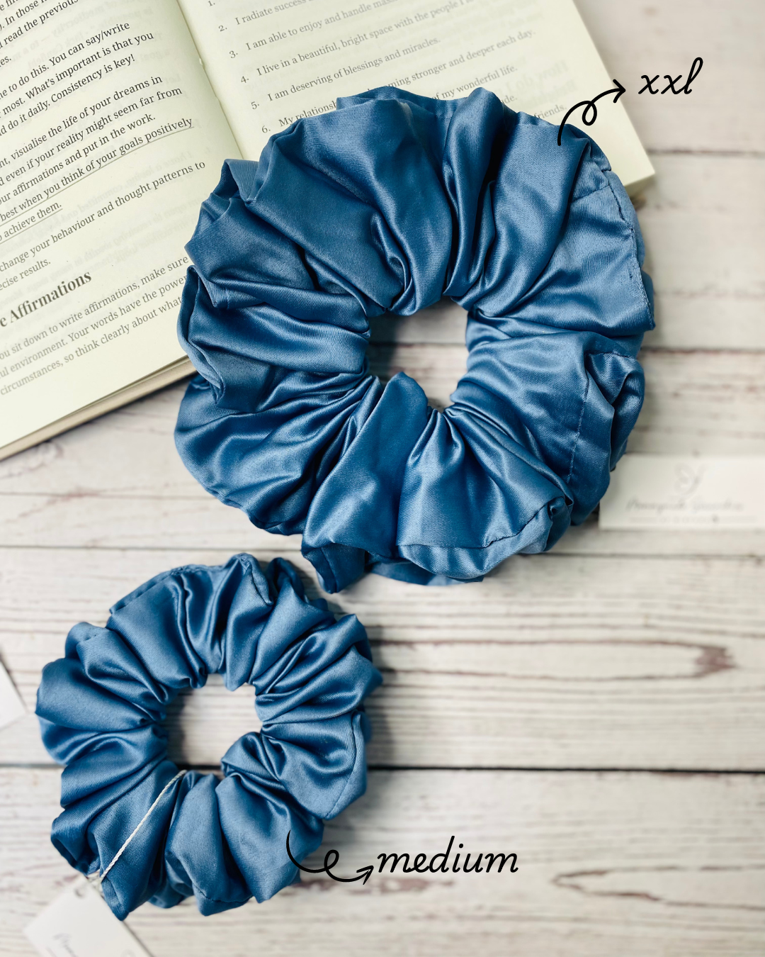 AZURE PREMIUM SATIN SCRUNCHIE