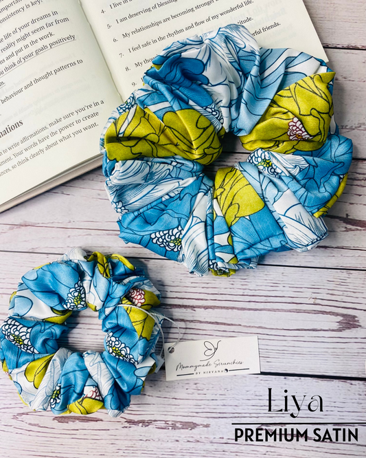 LIYA PREMIUM PRINTED SATIN SCRUNCHIE