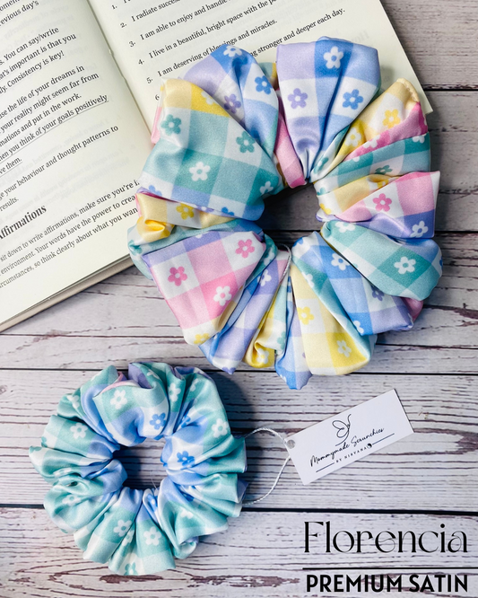 FL0RENCIA PREMIUM PRINTED SATIN SCRUNCHIE