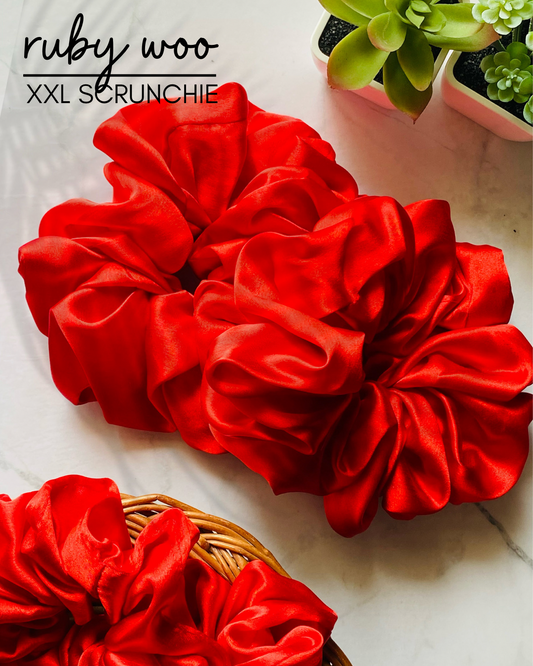 RUBY WOO  - XXL  PREMIUM SATIN SCRUNCHIE