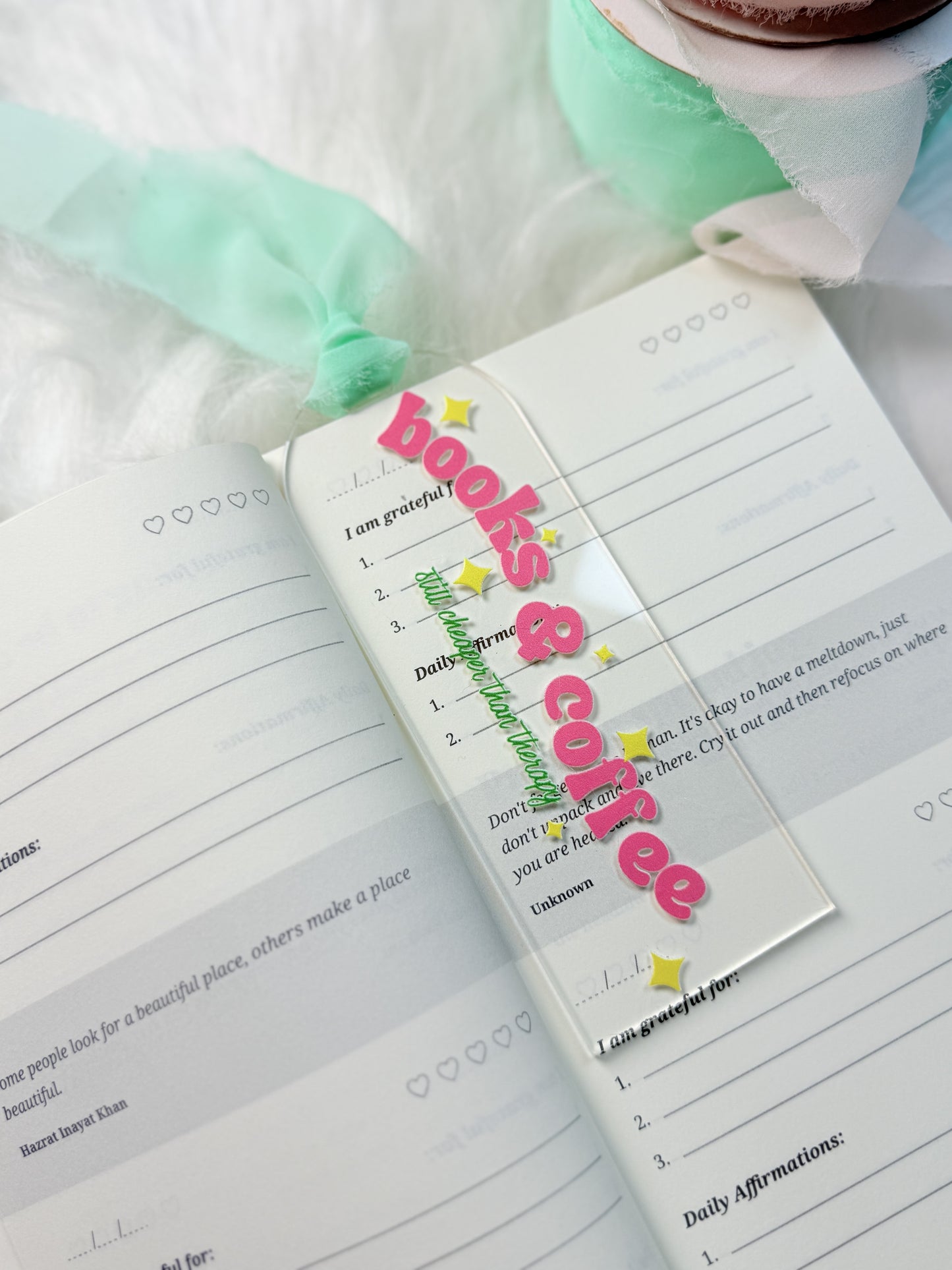 Books & Coffee Acrylic Bookmark